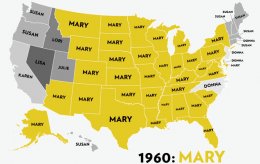 Map: Six Decades of the Most Popular Names for Girls, State-by-State