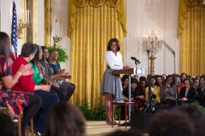 First Lady Michelle Obama delivers remarks at