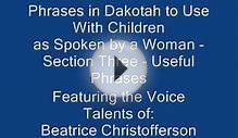 Dakota Language Phrases for Children by Women - Section 3